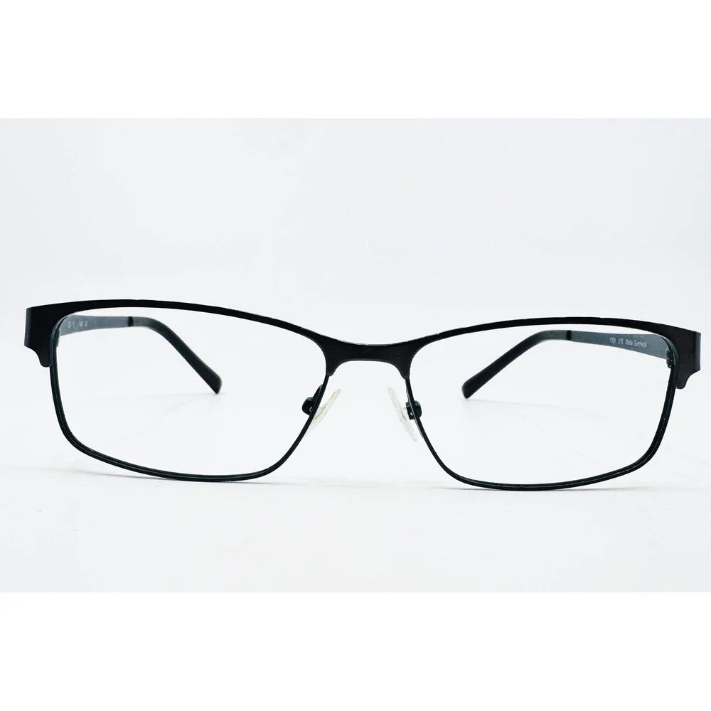 Modern Eyeglass Frames Mens Matte Gunmetal Rectangle 1701 015 53-15-145